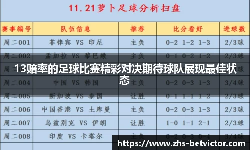 13赔率的足球比赛精彩对决期待球队展现最佳状态